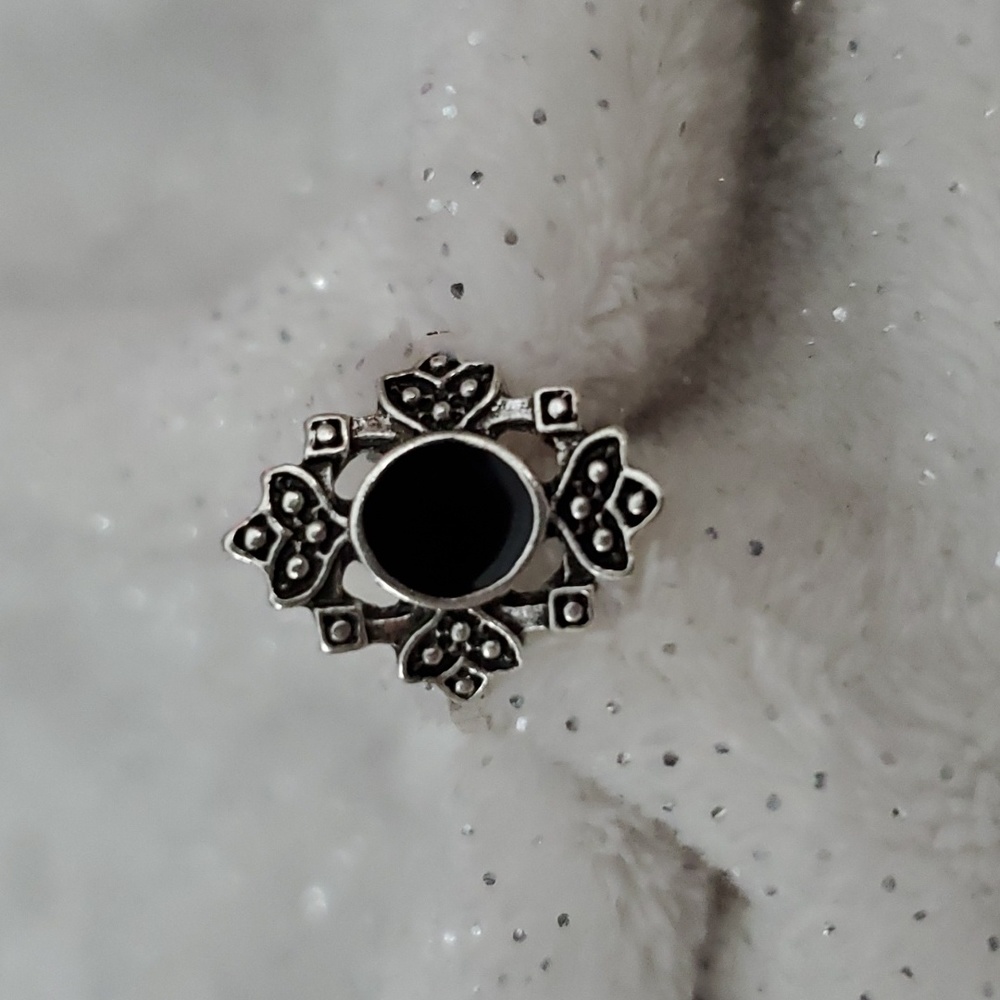 Black and Silver Plated Fashion Ring